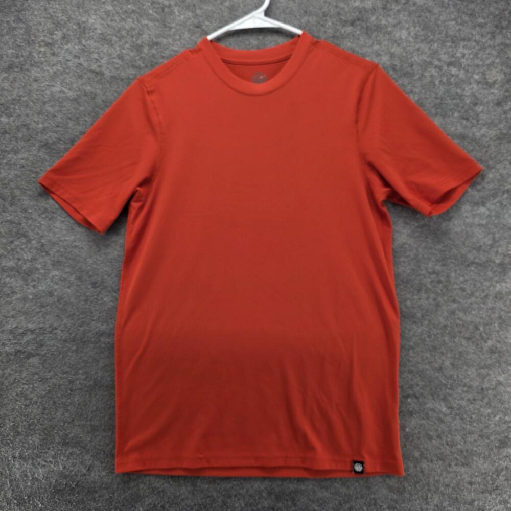 REI Co-op Shirt Mens Small Rust Orange Performance Polyester Short Sleeve Hiking